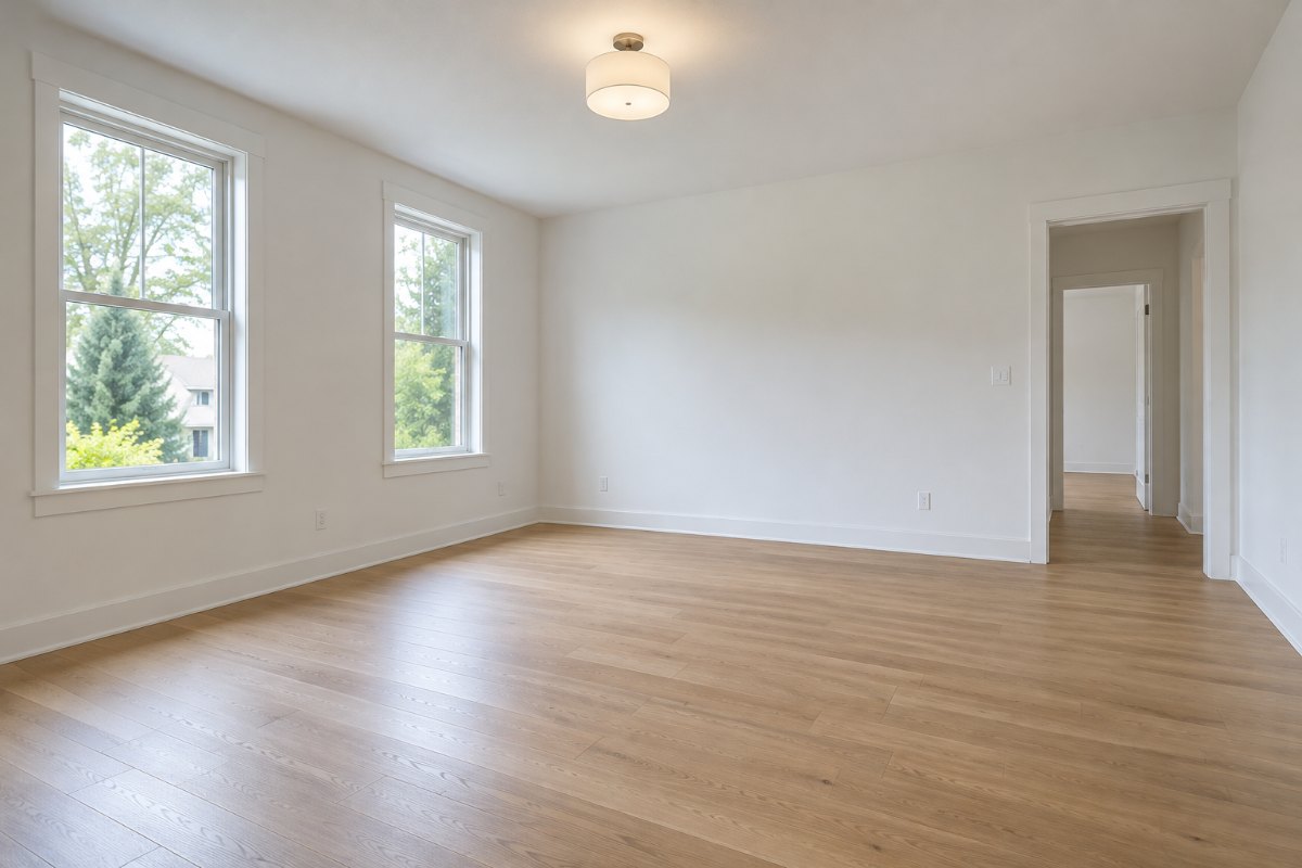 Empty living room photo before virtual staging